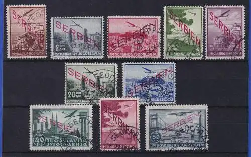 Dt. Besetzung 2.Weltkrieg Serbien  Mi.-Nr. 16-25 Stempel vermutlich falsch !