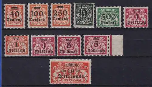 Danzig 1923 Inflationswerte  Mi.-Nr. 158-168  postfrisch **