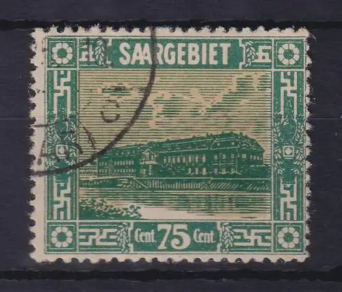 Saargebiet 1922 Freimarke 75Ct Steingutfabrik Mettlach Mi.-Nr. 93  gestempelt