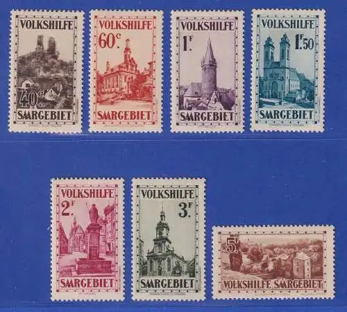 Saargebiet 1932 Volkshilfe Kirchen und Burgen Mi.-Nr. 161-167 ungebraucht *