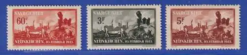 Saargebiet 1933 Explosion Neunkirchen Mi.-Nr. 168-170 ungebraucht *