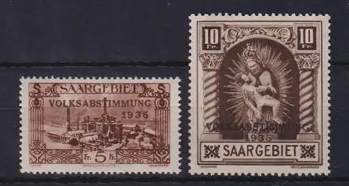 Saargebiet 1934 Volksabstimmung 1935 Mi.-Nr. 193-194 postfrisch **