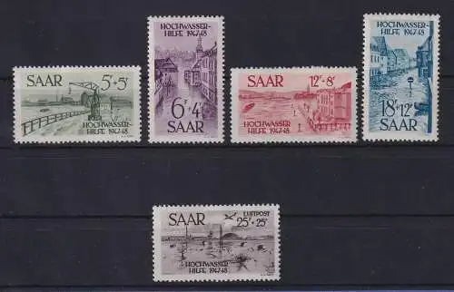 Saarland 1948 Hochwasserhilfe Mi.-Nr. 255-259 ungebraucht *