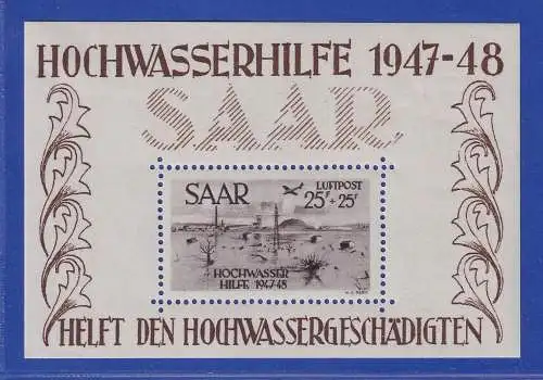 Saarland 1948 Hochwasserhilfe  Mi.-Nr. Block 2  ungebraucht *