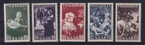 Saarland 1951 Volkshilfe Gemälde  Mi.-Nr. 309-313  postfrisch **