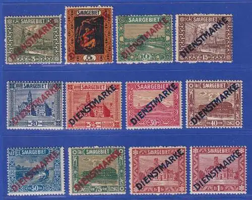 Saargebiet 1922 Dienstmarken Mi.-Nr. 1-11 mit Type I und II kpl. postfrisch **