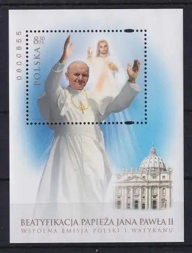 Polen 2011 Seligsprechung Papst Johannes Paul II. Mi.-Nr. Block 197 **