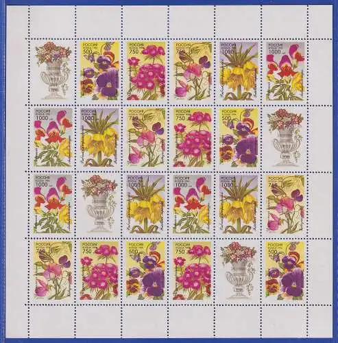 Russland 1996 Blumen Blüten Mi.-Nr. 480-484 Kleinbogen postfrisch**