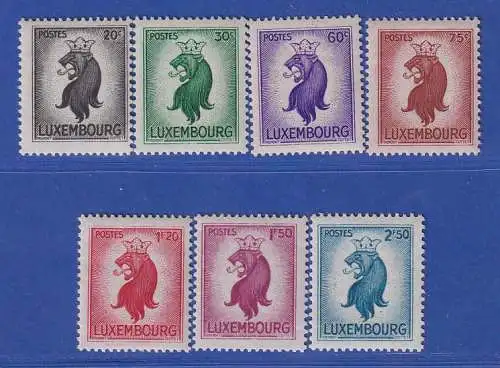 Luxemburg 1945 Freimarken Löwe mit Krone Mi.-Nr. 388-94 Satz kpl. **/MNH