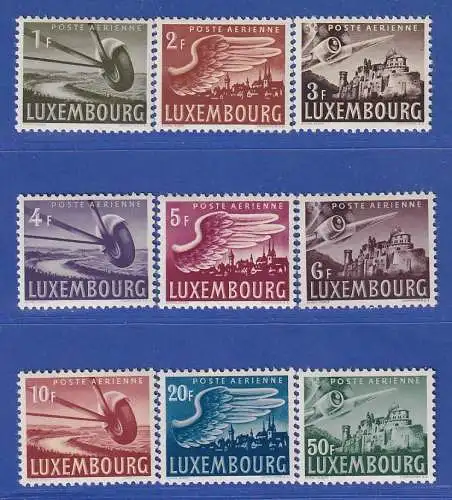 Luxemburg 1946 Flugpostmarken Mi.-Nr. 403-411 Satz kpl. **/MNH