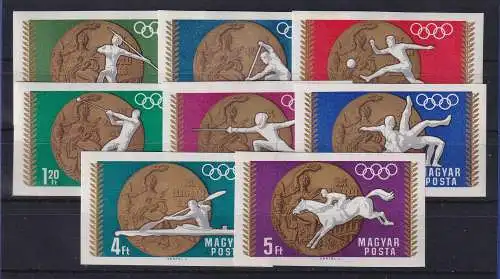 Ungarn 1969 Olympische Medaillengewinne Mi.-Nr. 2477-2484 B postfrisch **