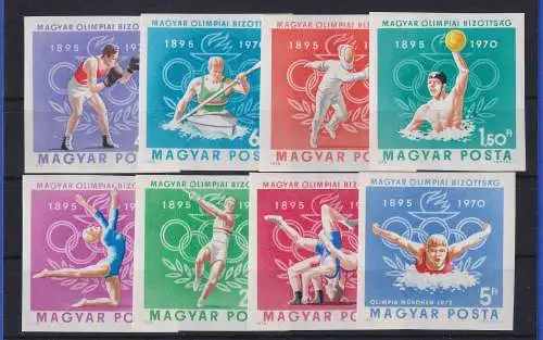 Ungarn 1970 Olympisches Komitee Satz ungezähnt Mi.-Nr. 2616-2623 B postfrisch **