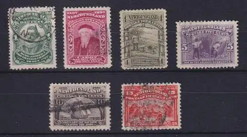 Neufundland 1897 Lot 6 Werte aus Mi.-Nr. 44-53 gestempelt