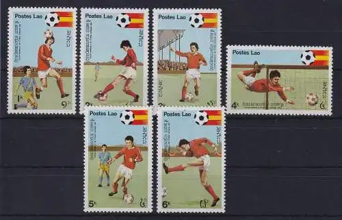 Laos 1981 Fußball-WM Spanien 1982 Mi.-Nr. 505-510 postfrisch **