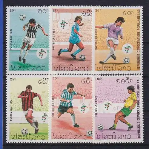 Laos 1990 Fußball-WM Italien 1990 Mi.-Nr. 1182-1187 postfrisch **