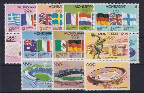 Montserrat 1980 Olympische Spiele Mi.-Nr. 424-430 mit Zierfeldern postfrisch **