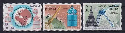 Vereinigte Arabische Emirate Dubai 1971 Fernmeldewesen Mi.-Nr. 390-392 **