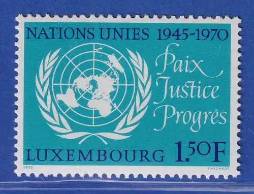 Luxemburg 1970 25 Jahre Vereinte Nationen UNO Mi.-Nr. 813 **/MNH