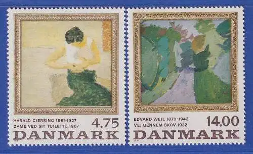 Dänemark 1991 Mi.-Nr. 1016-1017  Gemälde Giersing / Weie **/MNH