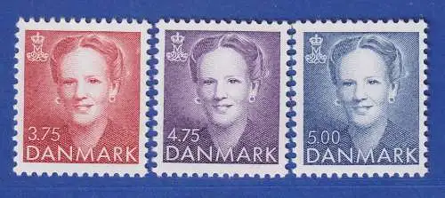 Dänemark 1992 Mi.-Nr. 1028-1030 Freimarken: Königin Margrethe II.  **/MNH