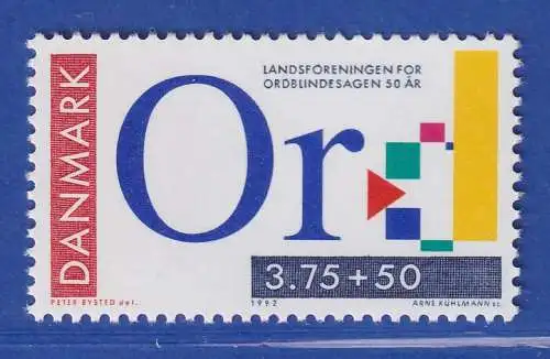 Dänemark 1992 Mi.-Nr. 1037  50 Jahre Dänischer Legasthenikerbund **/MNH