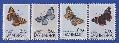 Dänemark 1993 Mi.-Nr. 1048-1051  Schmetterlinge **/MNH