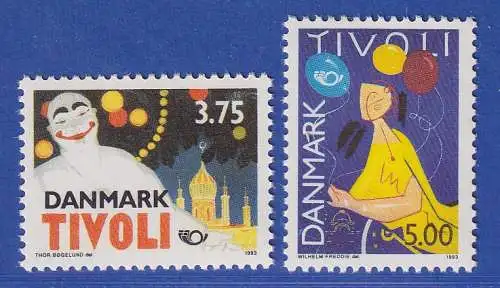 Dänemark 1993 Mi.-Nr. 1054-1055  NORDEN: Tourist. Attrakt. 150 J. Tivoli **/MNH