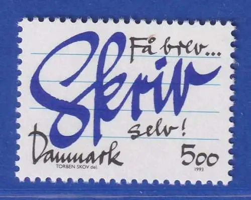 Dänemark 1993 Mi.-Nr. 1062  Förderung des Briefeschreibens **/MNH