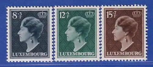 Luxemburg 1949 Großherzogin Charlotte Blockmarken Mi.-Nr. 439-41 Satz kpl **/MNH