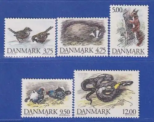 Dänemark 1994 Mi.-Nr. 1086-1090  Einhemische Tiere   **/MNH