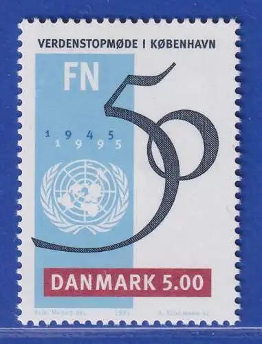 Dänemark 1995 Mi.-Nr. 1095  50 Jahre Vereinte Nationen UNO  **/MNH