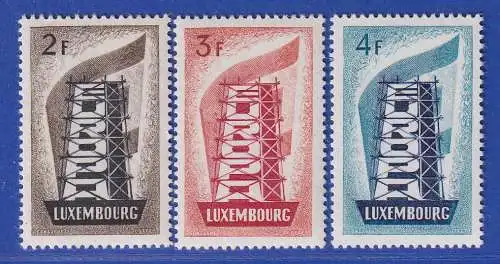 Luxemburg 1956 EUROPA hinter Stahlrohrgerüst Mi.-Nr. 555-57 Satz kpl. **/MNH