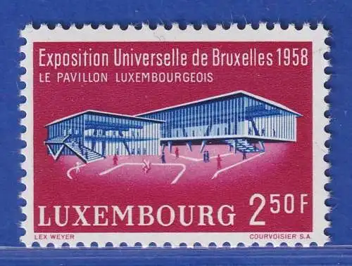 Luxemburg 1958 Weltausstellung Brüssel Mi.-Nr. 582 **/MNH