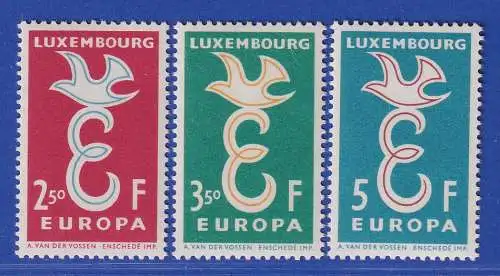 Luxemburg 1958 EUROPA Satz Mi.-Nr. 590-92 **/MNH