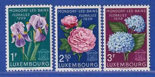 Luxemburg 1959 Blumenfeste in Bad Mohndorf Satz kpl Mi.-Nr. 606-08 **/MNH