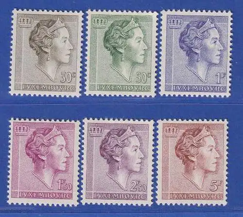 Luxemburg 1960 Freimarken Großherzogin 6 Werte Mi.-Nr. 623-28 **/MNH