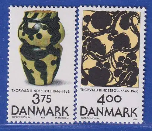 Dänemark 1996 Mi.-Nr. 1136-1137  150. Geb. Künstler Thorvald Bindesboll **/MNH