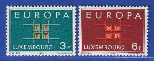 Luxemburg 1963 EUROPA Buchstaben CEPT in Ornament Satz Mi.-Nr. 680-81 **/MNH