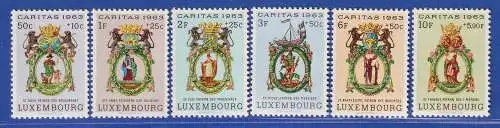 Luxemburg 1963 Caritas Zunftschilder Mi.-Nr. 684-89 Satz kpl. **/MNH