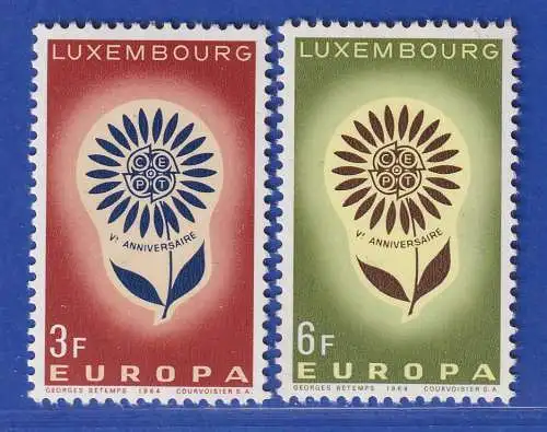 Luxemburg 1964 EUROPA Stilisierte Blume Mi.-Nr. 697-98 **/MNH