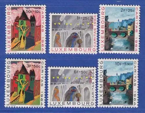 Luxemburg 1964 Caritas Stadtansichten Mi.-Nr. 703-08 Satz kpl. **/MNH