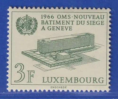 Luxemburg 1966 WHO-Gebäude Genf Mi.-Nr. 724 **/MNH