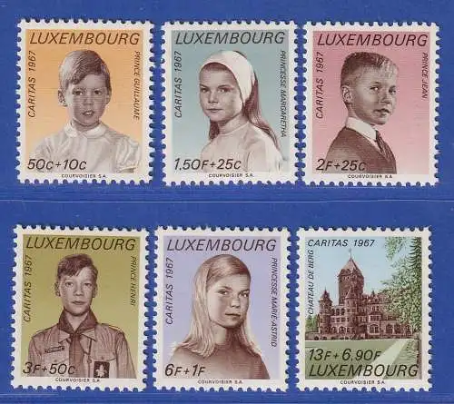 Luxemburg 1967 Caritas Herzogl. Familie Mi.-Nr.759-64 Satz kpl. **/MNH