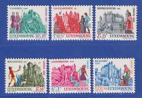 Luxemburg 1969 Caritas Burgen Satz kpl. Mi.-Nr. 798-803 **/MNH