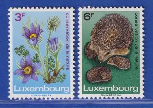 Luxemburg 1970 Europ. Naturschutzjahr Blume, Igel Mi.-Nr. 804-05 **/MNH