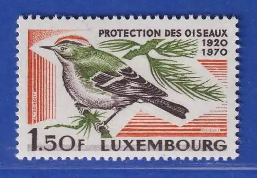 Luxemburg 1970 Vogelkunde und Vogelschutz Wintergoldhähnchen Mi.-Nr. 806 **/MNH