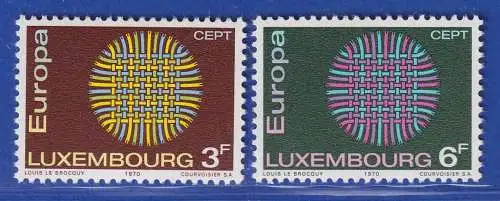 Luxemburg 1970 EUROPA Flechtwerk als Sonnensymbol Mi.-Nr. 807-08 **/MNH