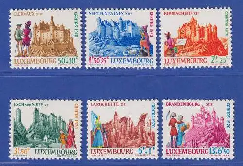 Luxemburg 1970 Caritas Burgen Satz kpl. Mi.-Nr. 814-19 **/MNH