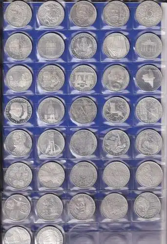 Deutschland Sammlung 37 verschiedene 10DM Silber-Gedenkmünzen 1987-2001