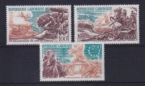 Gabun 1976  200-Jahr-Feier der USA Mi.-Nr. 589-591 postfrisch **